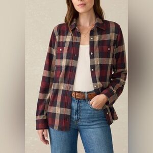 Faherty Legend Sweate Shirt Plaid Stretch Long Sleeve Button Up Top XS 302